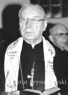 Prymas S.Wyszynski  podczas wizyty w wydawnictwie XX.Pallotynow w Poznaniu.